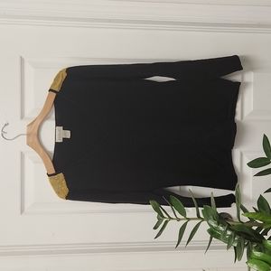 Geri C New York Top Size XL Gold Black